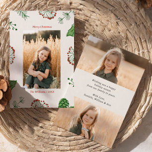Cartão De Festividades Rustic HandDrawn Mistletoine Pine Natal 3 Foto