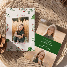 Cartão De Festividades Rustic HandDrawn Mistletoine Pine Natal 3 Foto