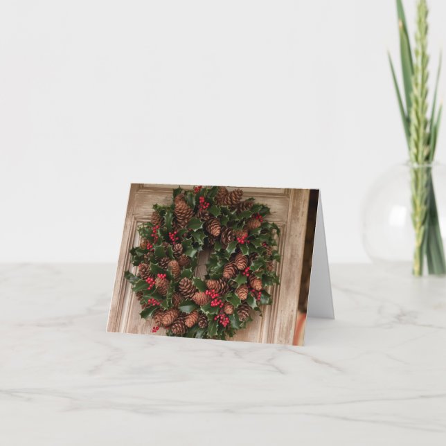 Cartão De Festividades Rustic Holiday Welcome (Frente)