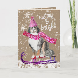 Cartão De Festividades Rustic Kraft Cachorro Alegre e Radiante Lá Fora Pu