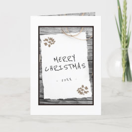 Cartão De Festividades Rustic Old Paper Felry Christmas Script Ca