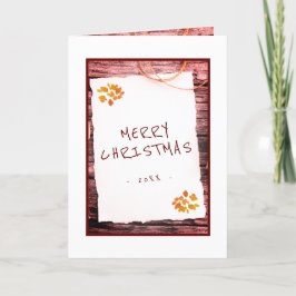 Cartão De Festividades Rustic Old Paper Felry Script de Natal