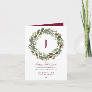 Cartão De Festividades Rustic Pine Wreath Christmas