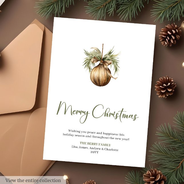Cartão De Festividades Rustic Pine Wreath Script Font Christmas Greeting  (Rustic Pine Wreath Script Font Christmas Greeting Card

)