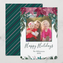 Rustic Red Pink Poinsettias Greenery Boho Foto