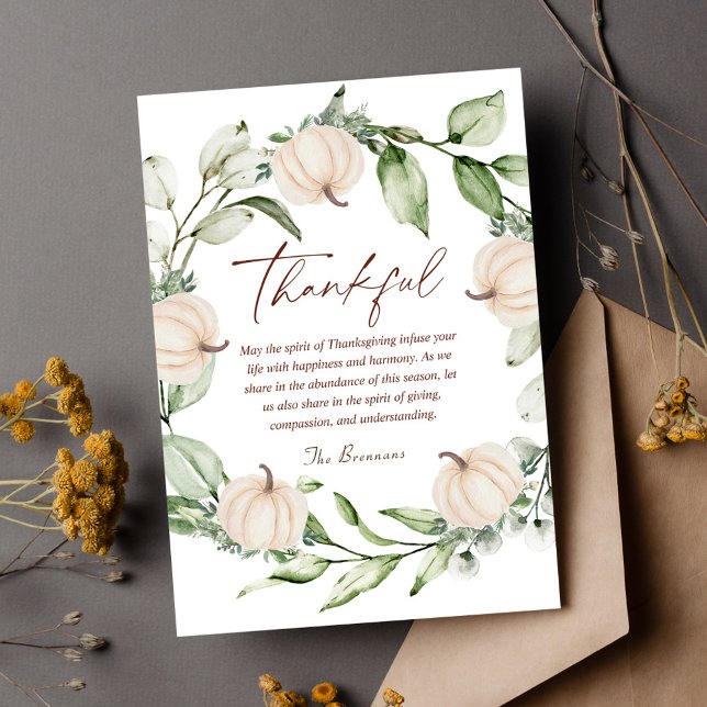 Cartão De Festividades Rustic Thankand Fall Pumpkin Wreath Greenery (Rustic Thanksgiving Fall Pumpkin Wreath Greenery Holiday Card)