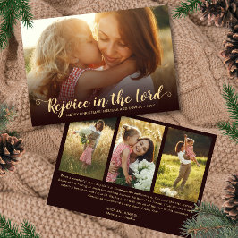 Cartão De Festividades Rustic Warm Brown Religious Christmas Card