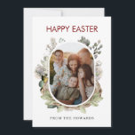 Cartão De Festividades Rustic Watercolor Bird Nest Family Photo Easter<br><div class="desc">Celebrate the beauty of new beginnings with this exquisite Easter card featuring a hand-painted watercolor bird's nest and delicate spring botanicals. The elegant oval photo frame creates a warm,  protective feel for your family portrait,  making it a sophisticated and timeless keepsake for friends and loved ones</div>