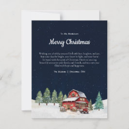 Cartão De Festividades Rustic White Christmas Barn
