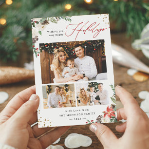 Cartão De Festividades Rustic Winter Botanical Floral 3 Foto