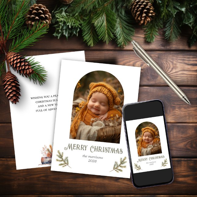 Cartão De Festividades Rustic Woodland Natal (Criador carregado)