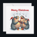 Cartão De Festividades Rústico Caprichoso Bonito Hipopótamo Legal Cantand<br><div class="desc">Animais engraçados e caprichosos</div>