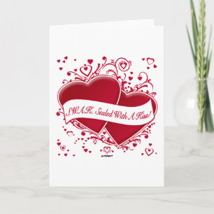 Cartão De Festividades S.W.A.K. Fechado Com Um Beijo! Corações Vermelhos