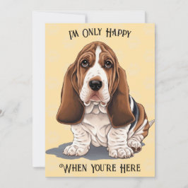 Cartão De Festividades Sad Puppy Greeting Card Design Miss You Theme