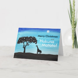 Cartão De Festividades Safari Giraffe Christmas