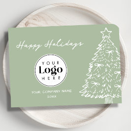 Cartão De Festividades Sage Custom Logo Christmas Business Thank You Card