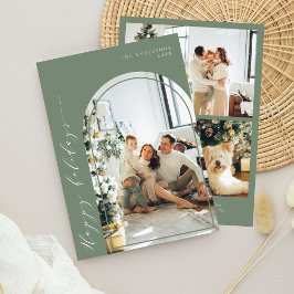 Cartão De Festividades Sage de fotos de feriados felizes com script minim