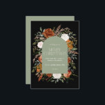 Cartão De Festividades Sage green floral elegante arco elegante botânico<br><div class="desc">Design de cartão floral de aquarelas russas. Com belas ferrugem,  terracotta,  pampas verdes pretas e sagas,  erva eucalipto,  detalhes da aquarela botânica. Este design de Natal moderno define certamente o estilo para a sua época de férias</div>