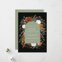 Sage green floral elegante arco elegante botânico