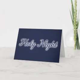 Cartão De Festividades Sagrada Noite de Natal Retro Script