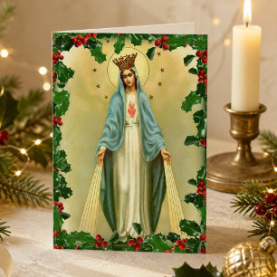 Cartão De Festividades Sagrada Virgem Maria Natal Religioso Católico