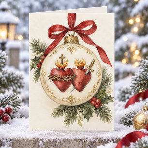 Cartão De Festividades Sagrado Coração de Jesus Imaculado Coração de Mari