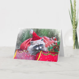 Cartão De Festividades Sala de Natal em Papais noeis Sleigh