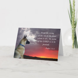 Cartão De Festividades Salm De German shepherd Da Placa De páscoa 113:3