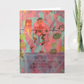 Cartão De Festividades "Saltar apedreja" a aguarela por Jackson