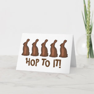 Cartão De Festividades Salto A Ele Felz pascoa Coelhos Coelhinhos De Choc