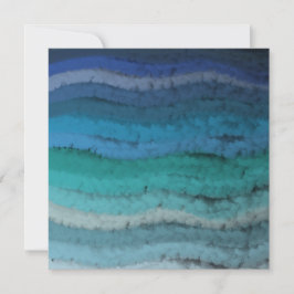 Cartão De Festividades Salty Praia Costeira Onda Em Preto