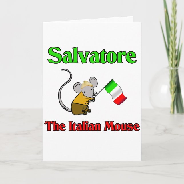 Cartão De Festividades Salvatore o rato italiano (Frente)