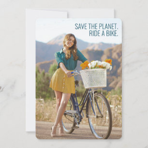 Cartão De Festividades Salve o planeta - Ande uma bicicleta de arte motiv