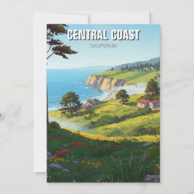 Cartão De Festividades San Luis Obispo, Costa Central da Califórnia (Frente)