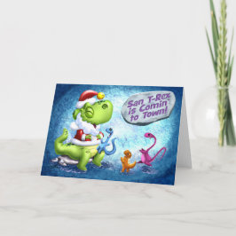 Cartão De Festividades SAN T-REX está CHEGANDO à CIDADE!(matte) de Jeff W