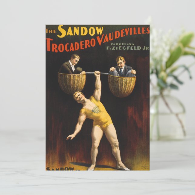 Cartão De Festividades Sandow Eugen Sandow Vaudeville Weightlifter (Em pé/Frente)