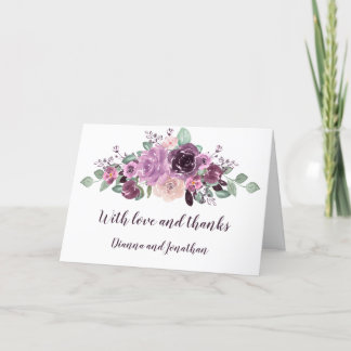 Cartão De Festividades Sangria Purple Mauve Floral Casamento Obrigado