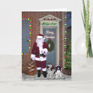 Cartão De Festividades Santa and Helpers Merry Christmas Card