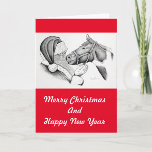 Cartão De Festividades Santa-and-Horse-1