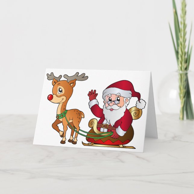 Cartão De Festividades Santa_and_Rudolph_PNG_Clipart_Image (Frente)