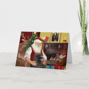 Cartão De Festividades Santa At Home - Poodle (Standard black)