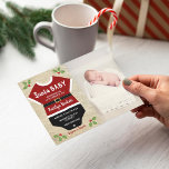 Cartão De Festividades Santa Baby | Photo Christmas Birth Announcement<br><div class="desc">Simple yet striking,  these "Santa Baby" photo Christmas birth announcements will be perfect to send out to your family and friends this holiday season. The design is easy to personalize to make them unique to you and your new bundle of joy.</div>