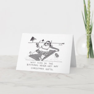 Cartão De Festividades Santa Beach Time greeting card