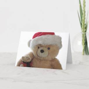 Cartão De Festividades Santa bear with little bear Christmas card