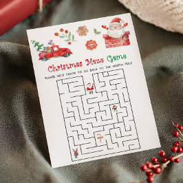 Cartão De Festividades Santa Christmas Maze Game
