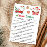 Cartão De Festividades Santa Christmas Tongue Twister Game<br><div class="desc">Get ready for laughter with our Christmas Tongue Twist Printable Game! A hilarious challenge full of tricky holiday phrases.
76SE A</div>