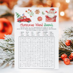 Cartão De Festividades Santa Christmas Word Search Game<br><div class="desc">Keep guests entertained with our Christmas Word Search Printable! A joyful,  easy-to-play holiday activity for kids and adults — great for classrooms,  family nights,  or Christmas parties.

76SE A</div>