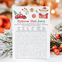 Cartão De Festividades Santa Christmas Word Search Game