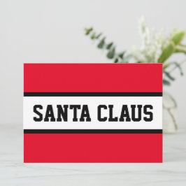 Cartão De Festividades SANTA CLAUS Bold Sporty Red Black Stripes