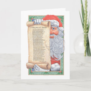 Cartão De Festividades Santa Claus Christmas Poem Card